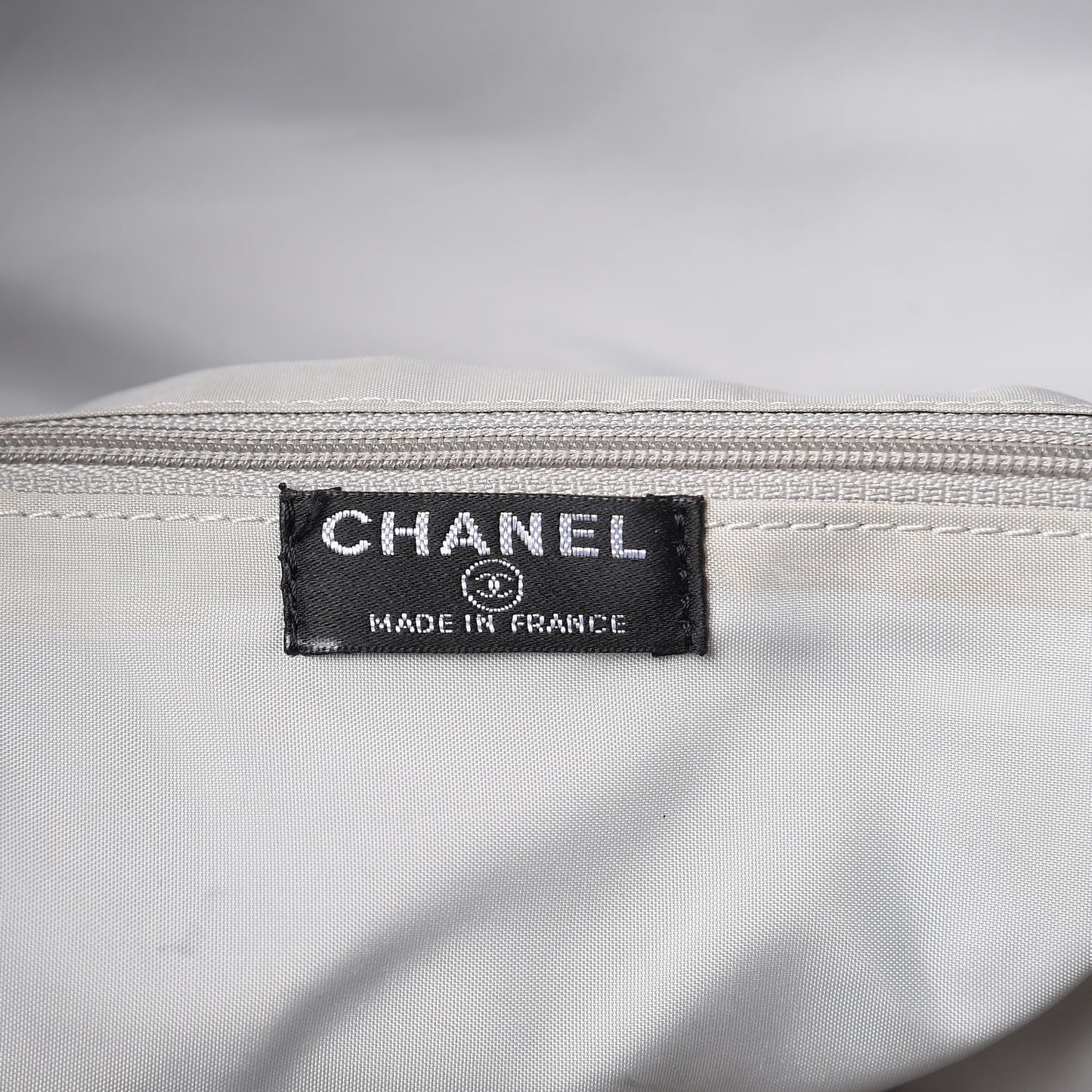 Nylon Calfskin CC Backpack White Gray