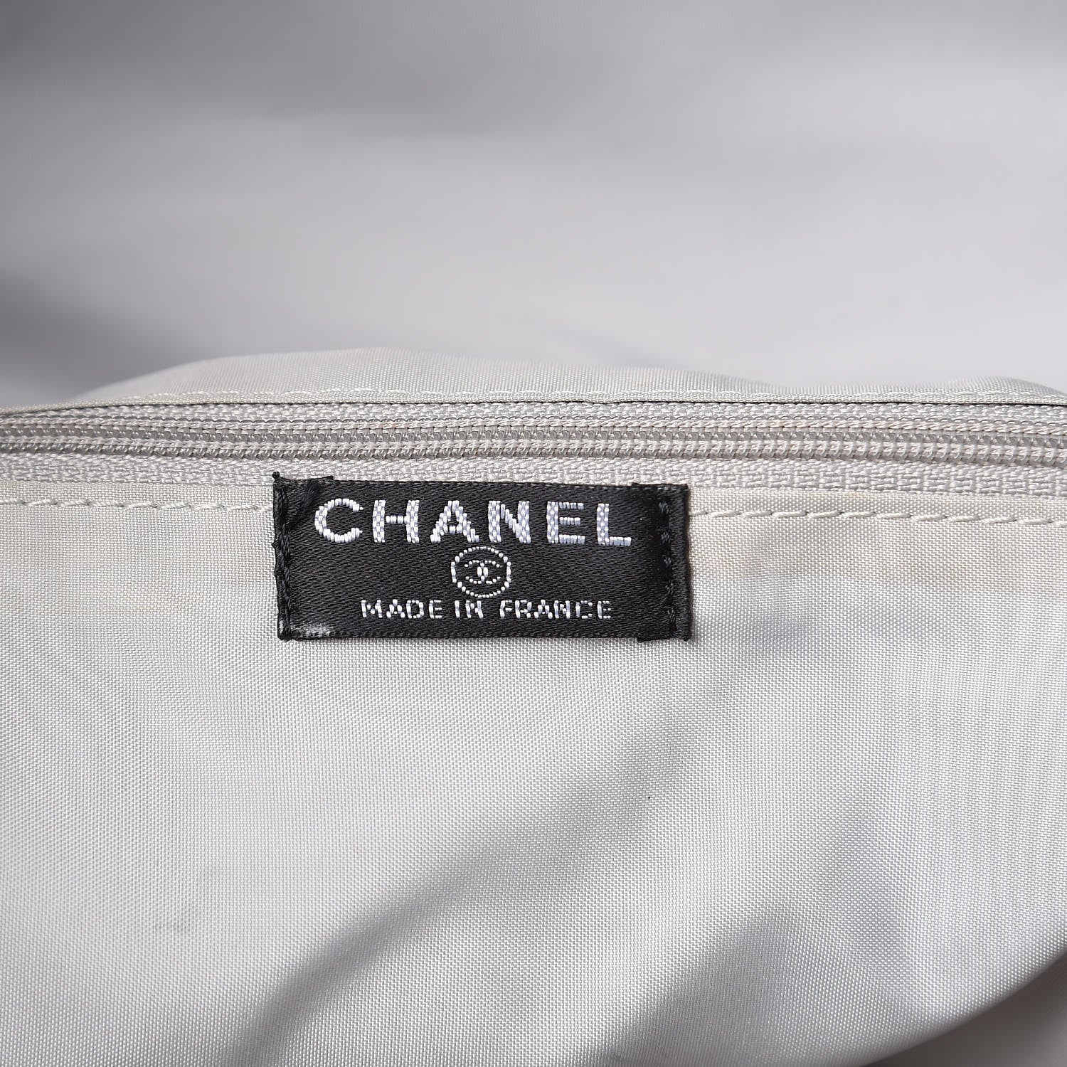 Chanel Nylon Calfskin CC Backpack White Gray 6 of 25
