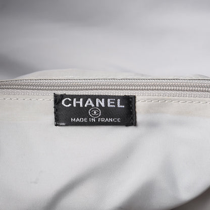 Chanel Nylon Calfskin CC Backpack White Gray 6 of 25