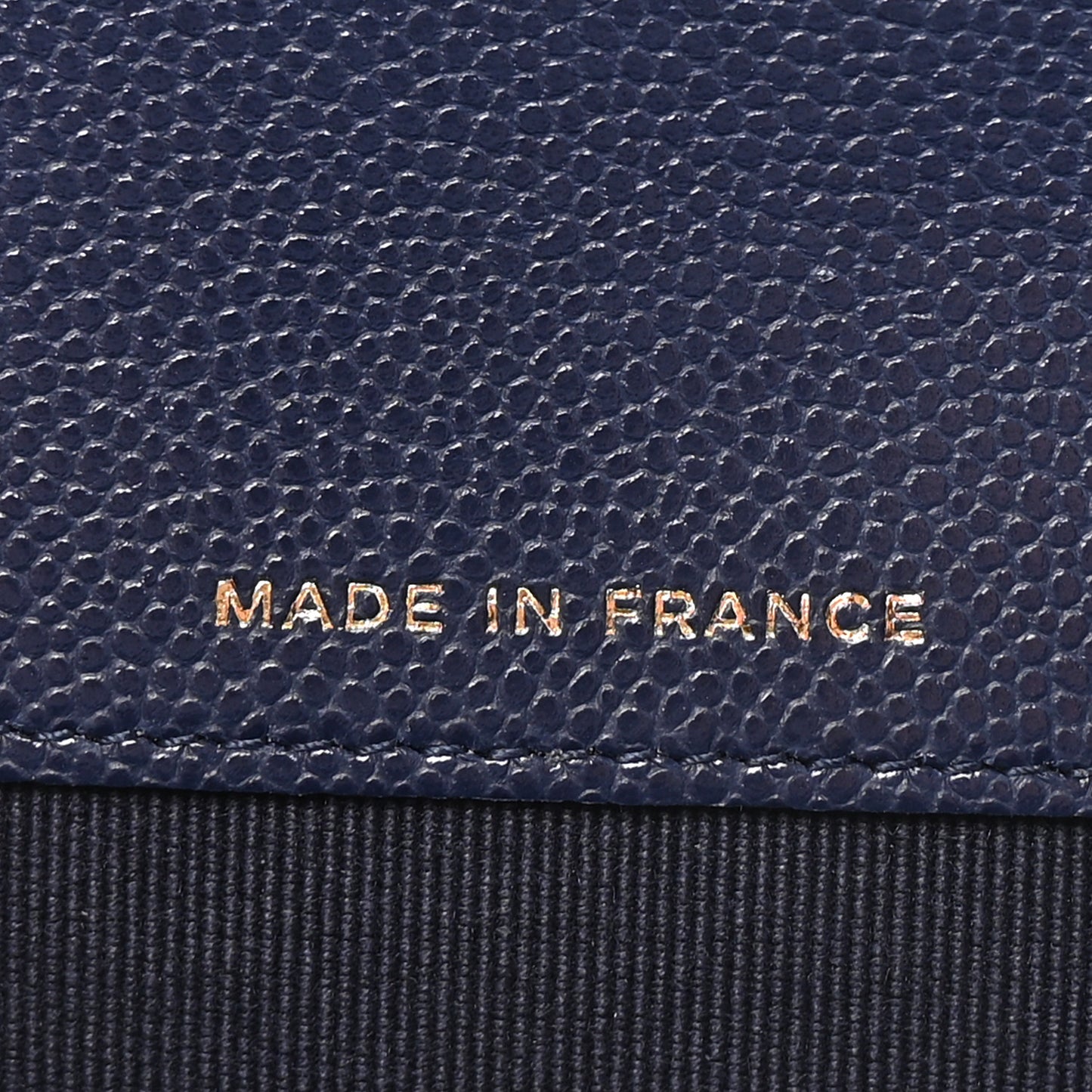 Caviar Quilted Flap Card Holder Wallet Navy Blue