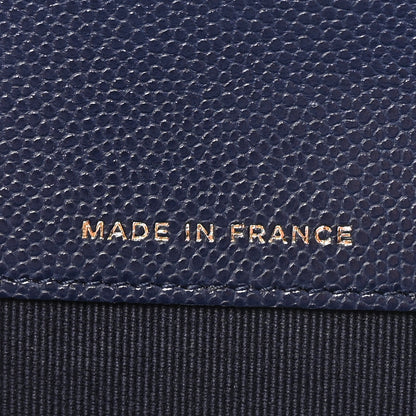 Chanel Caviar Quilted Flap Card Holder Wallet Navy Blue 7 of 9