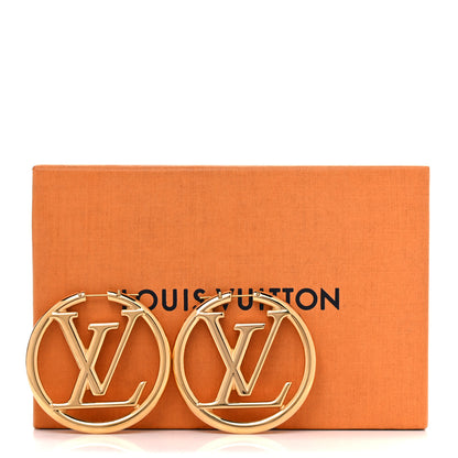 Louis Vuitton Metal Louise Hoop Earrings Gold 9 of 9