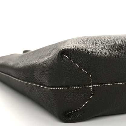 Hermes Taurillon Clemence Double Sens 36 Reversible Tote Vert De Gris Bamboo 12 of 15