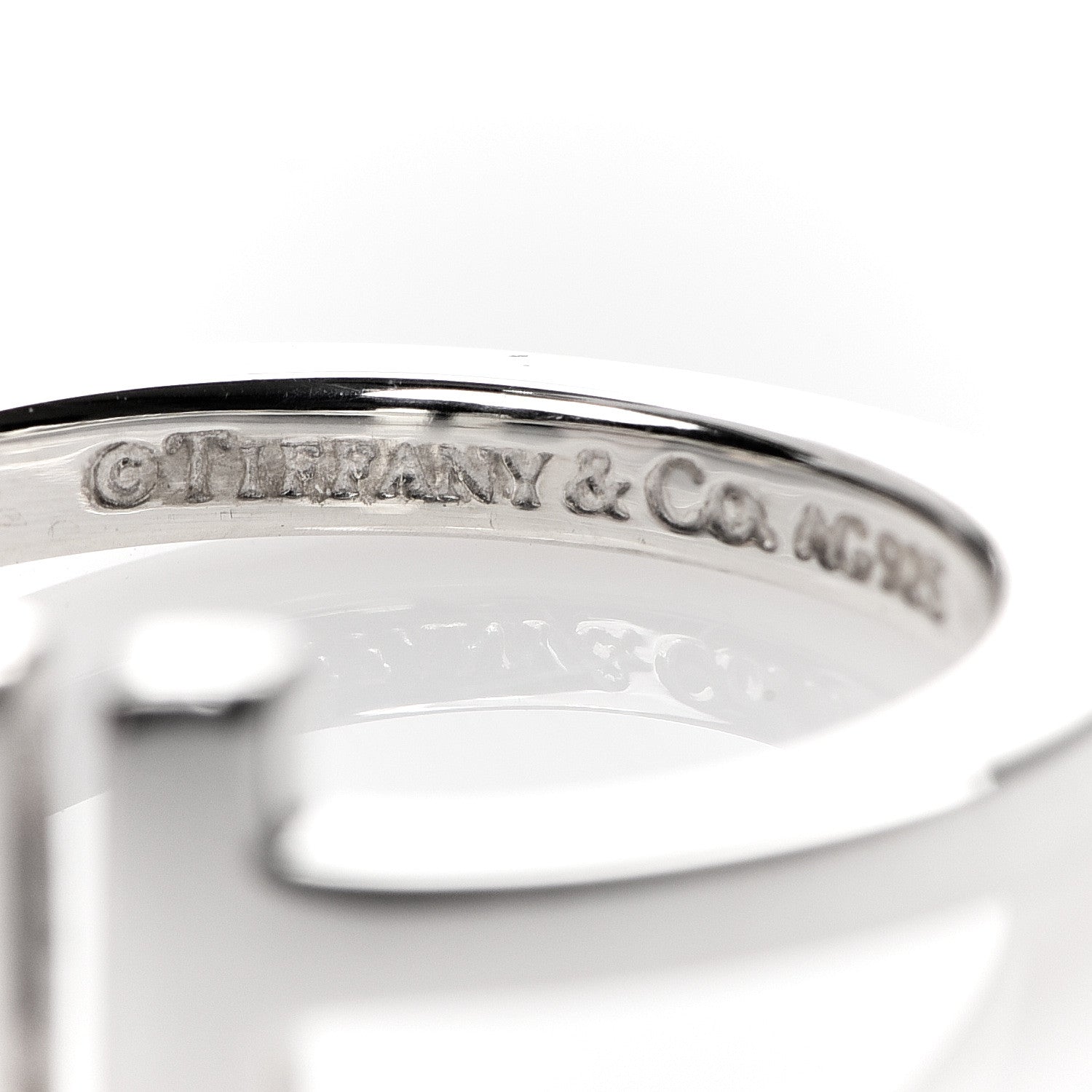 Tiffany Sterling Silver T Square Ring 54 6.75 4 of 5