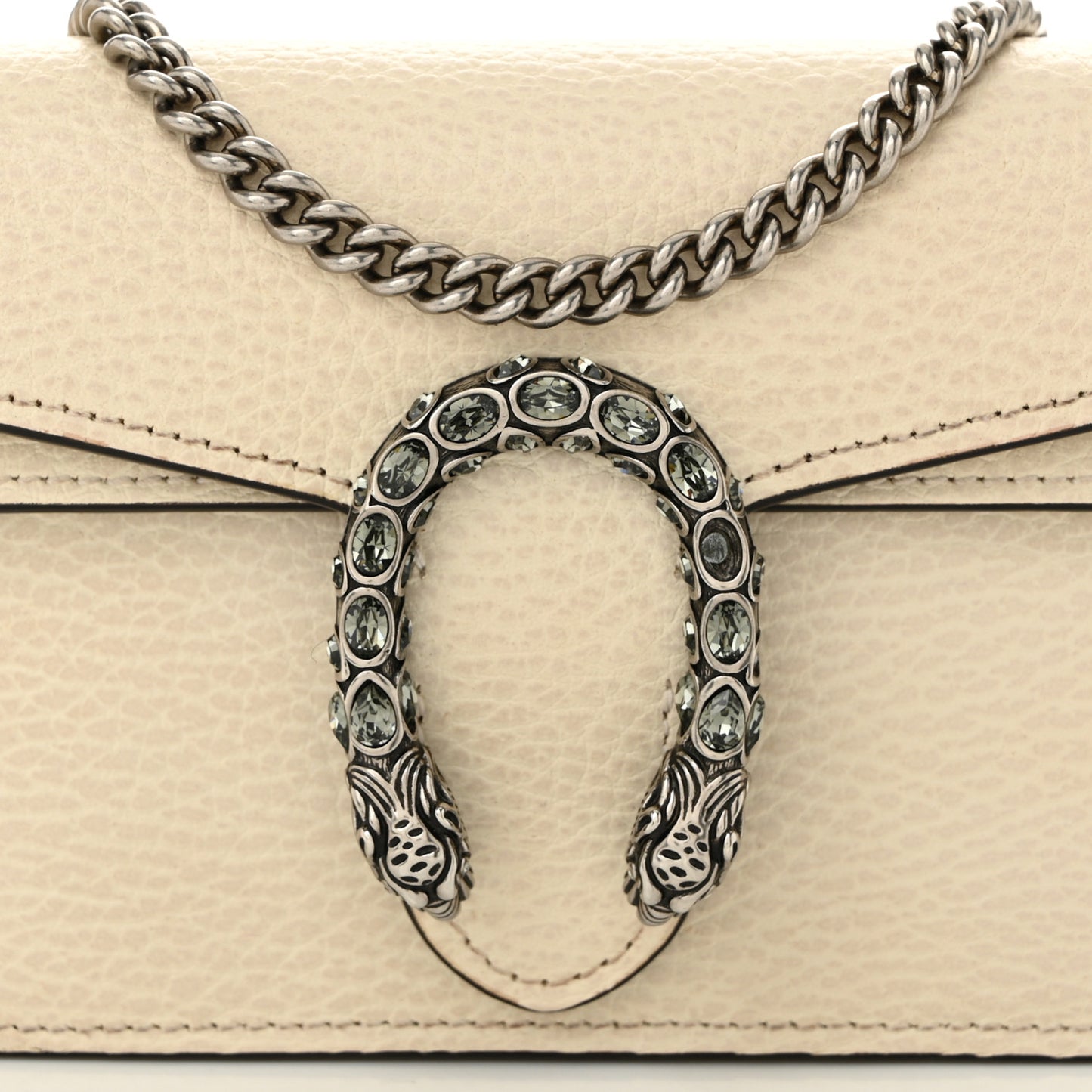 Dollar Calfskin Crystal Super Mini Dionysus Shoulder Bag Mystic White Black Diamond
