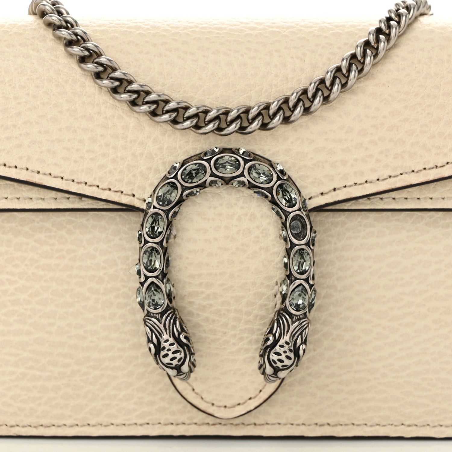 Gucci Dollar Calfskin Crystal Super Mini Dionysus Shoulder Bag Mystic White Black Diamond 7 of 10