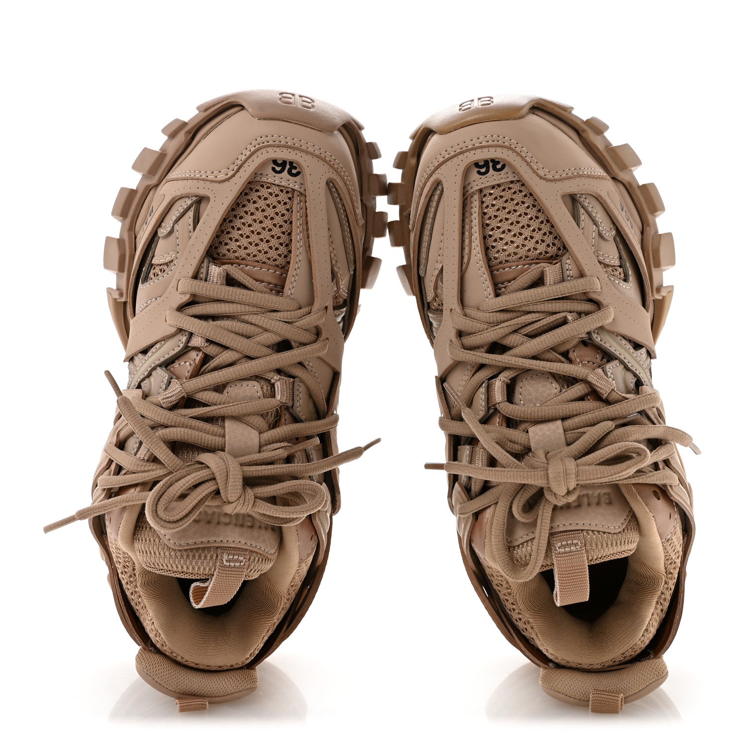Balenciaga Mesh Rubber Uni-Matte Full Color Womens Track Sneakers 36 Full Beige 2 of 9