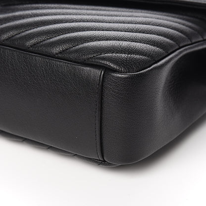 Saint Laurent Sheepskin Matelasse Chevron Monogram Large College Satchel Black 9 of 11