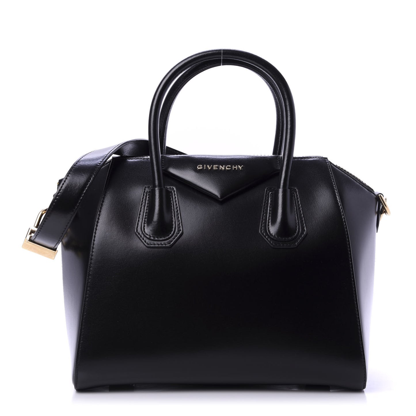 Shiny Lord Calfskin Small Antigona Black