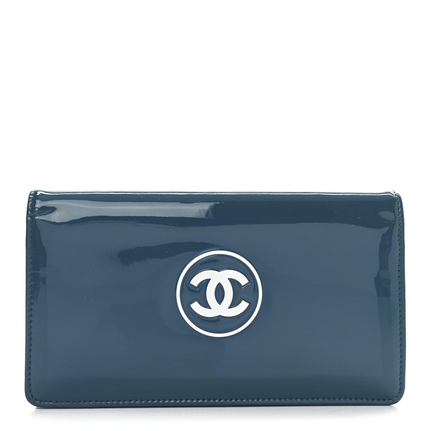 Chanel Patent CC Trousse Maquil Yen Wallet Blue 1 of 8