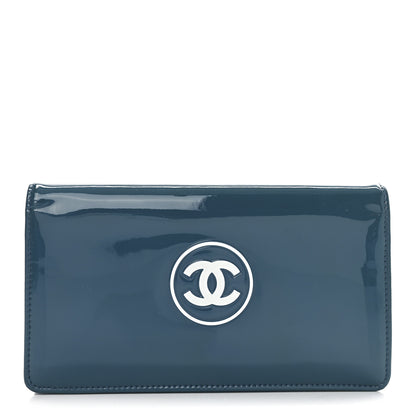 Chanel Patent CC Trousse Maquil Yen Wallet Blue 1 of 8