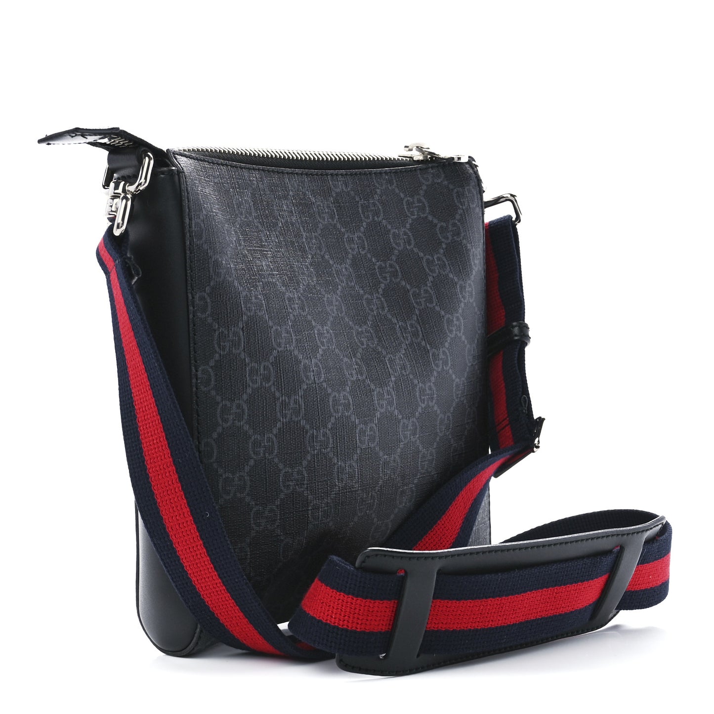 GG Supreme Monogram Night Courrier Flat Messenger Bag Black Multicolor