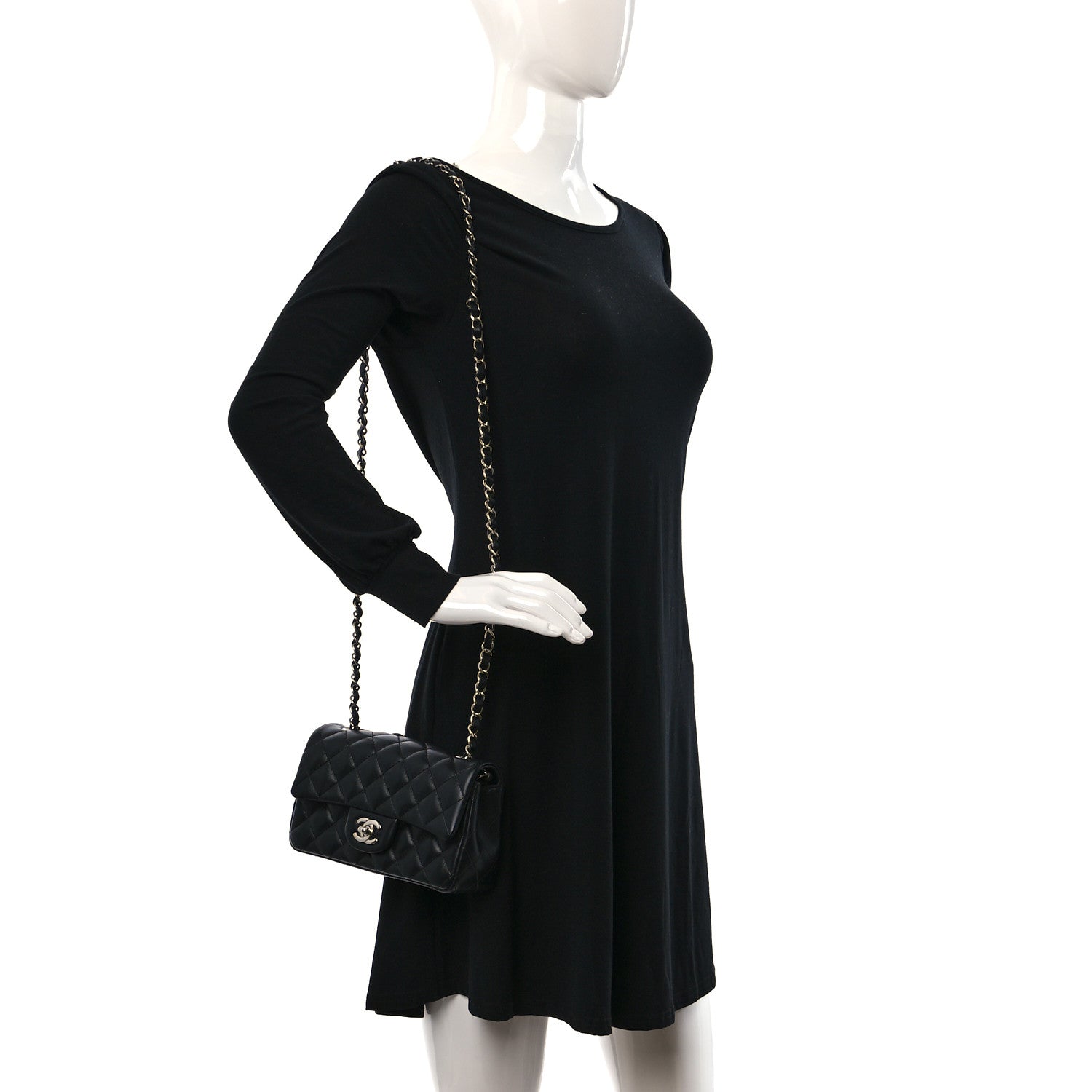 Chanel Lambskin Quilted Mini Rectangular Flap Black 2 of 11