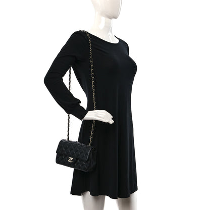 Chanel Lambskin Quilted Mini Rectangular Flap Black 2 of 11