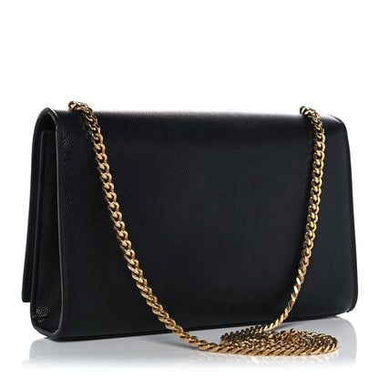Saint Laurent Grain De Poudre Medium Classic Monogram Kate Satchel Black 3 of 11