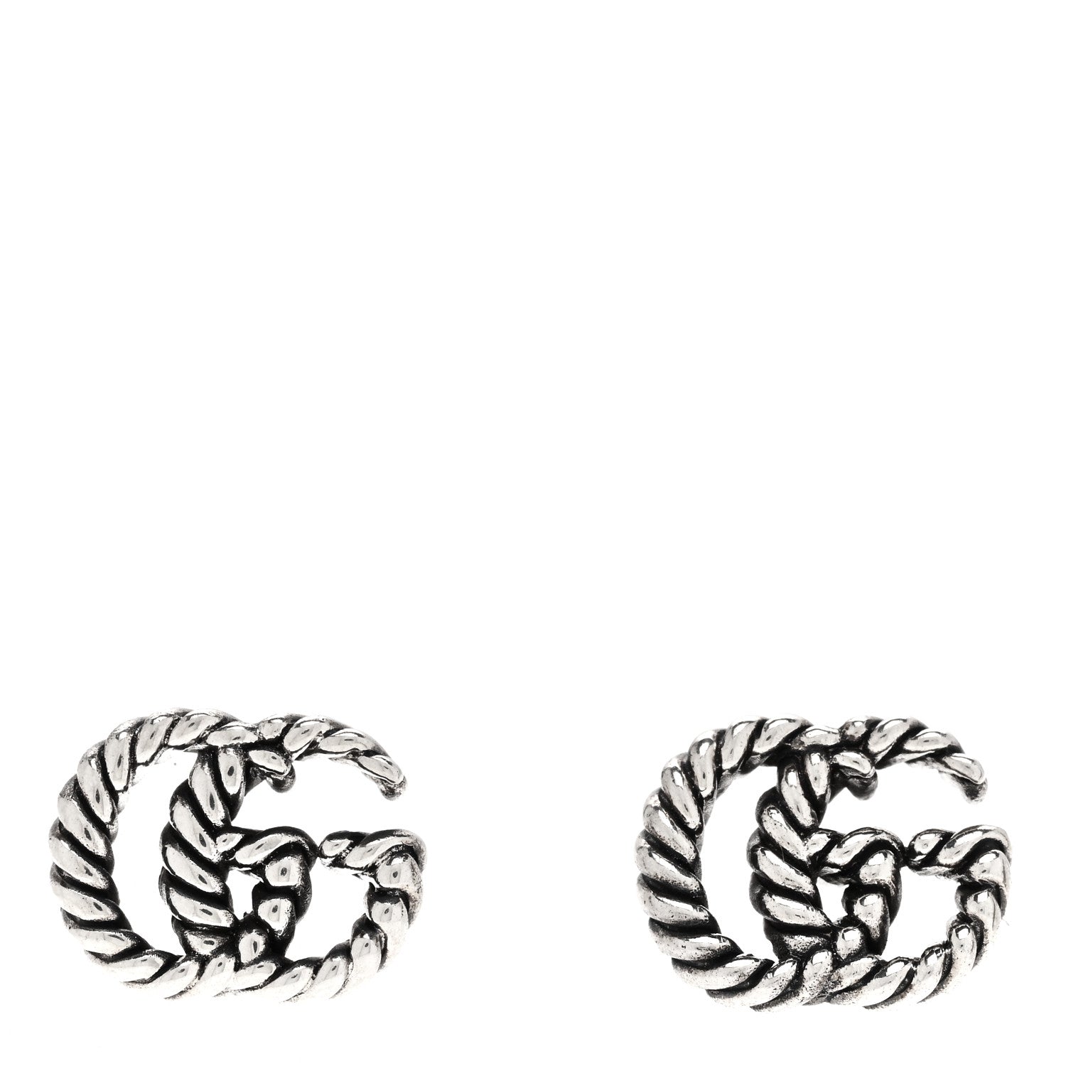 Gucci Sterling Silver Torchon Double G Earrings 1 of 5