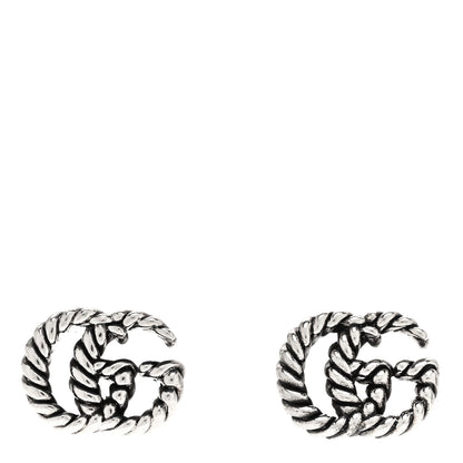 Gucci Sterling Silver Torchon Double G Earrings 1 of 5