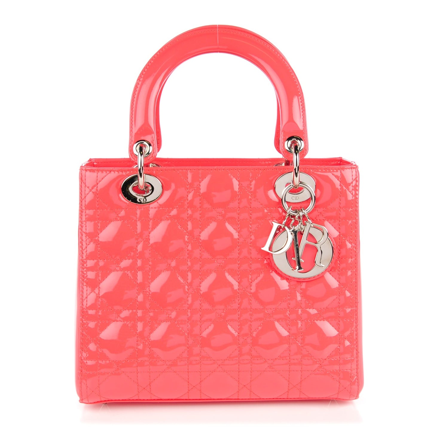 Patent Cannage Medium Lady Dior Light Coral