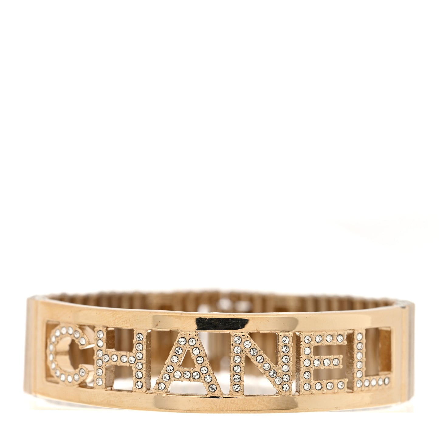 Crystal CC Logo Bracelet M Gold