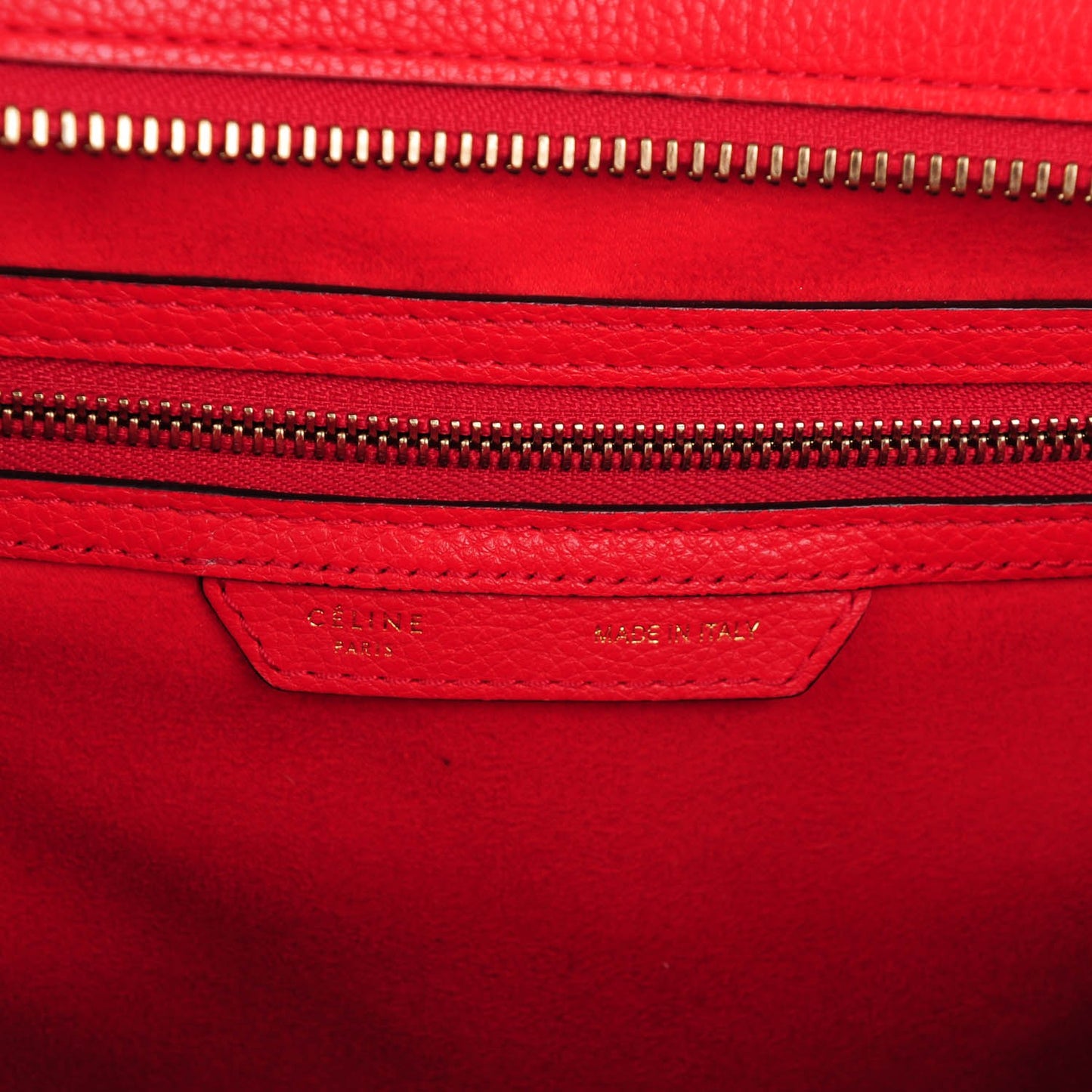Drummed Calfskin Mini Luggage Coquelicot