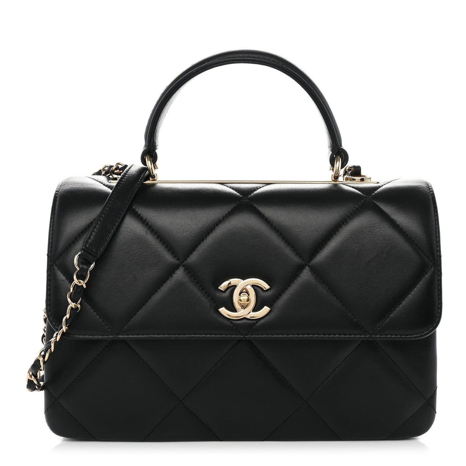 Chanel Lambskin Quilted Medium Trendy CC Flap Dual Handle Bag Black 1 of 13
