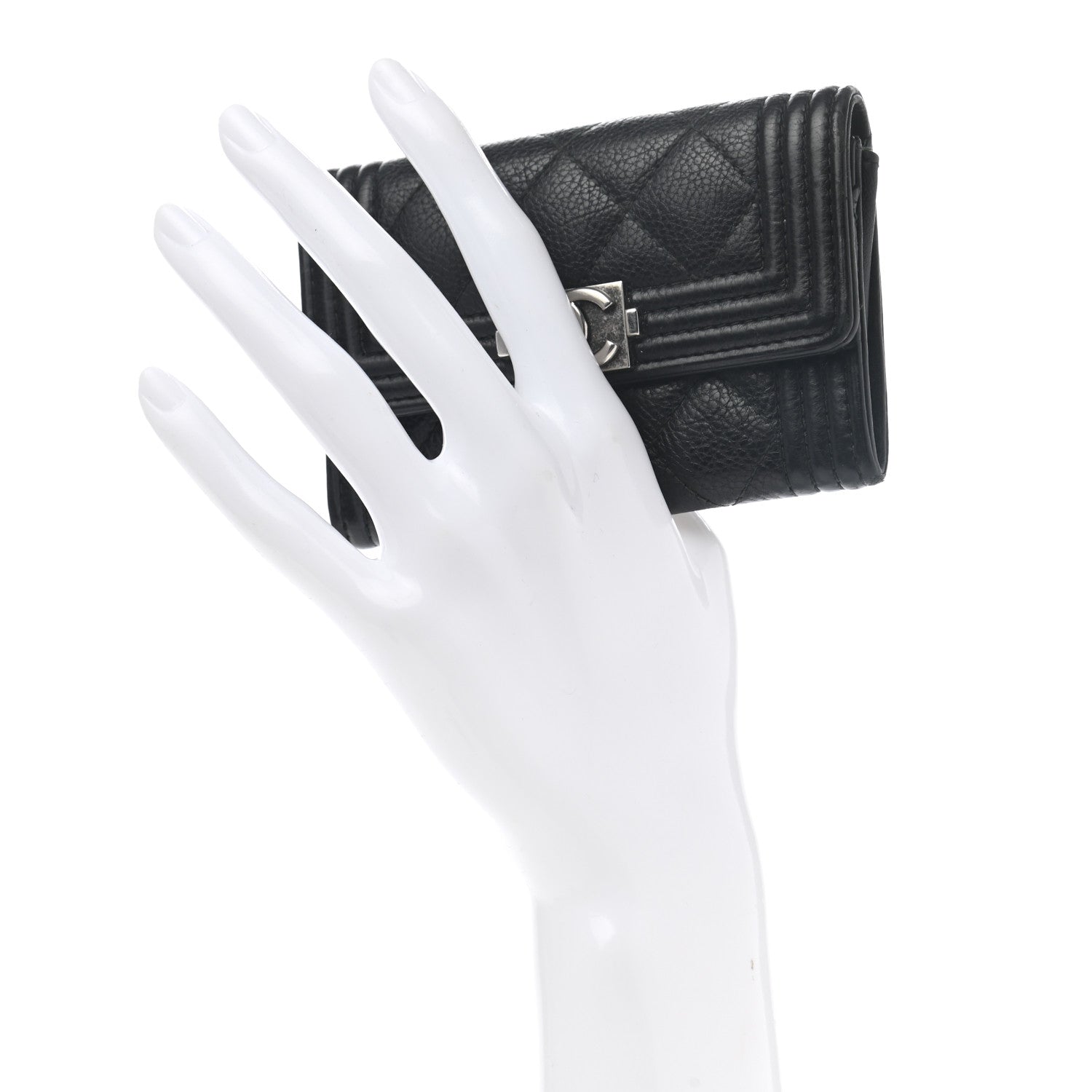 Chanel Caviar Quilted Boy Flap Card Holder Black 2 of 9
