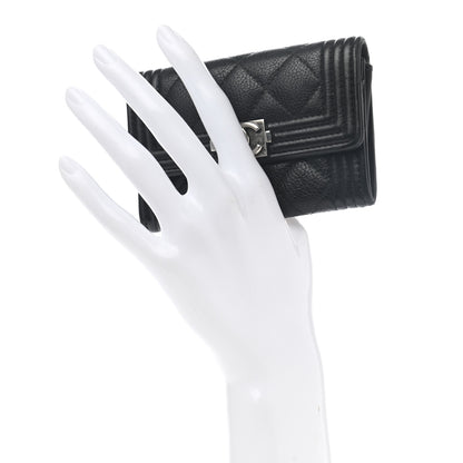 Chanel Caviar Quilted Boy Flap Card Holder Black 2 of 9