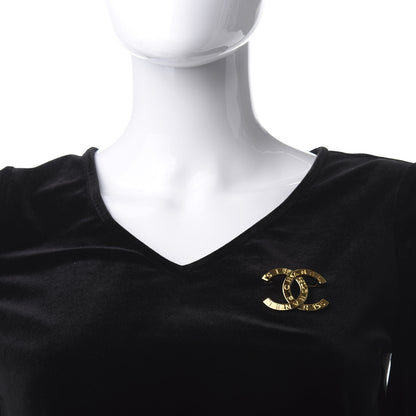 Chanel Metal Paris Button CC Large Brooch Gold 2 of 5