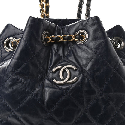 Chanel Aged Calfskin Quilted Small Gabrielle Backpack Blue Black 7 of 9
