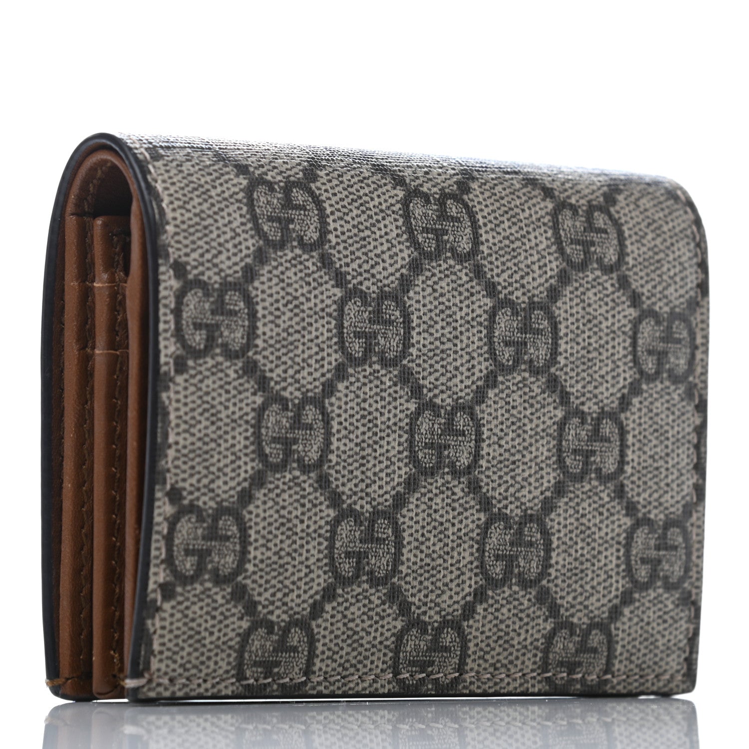 Gucci GG Supreme Monogram Rose Embroidered Print Card Case 2 of 7