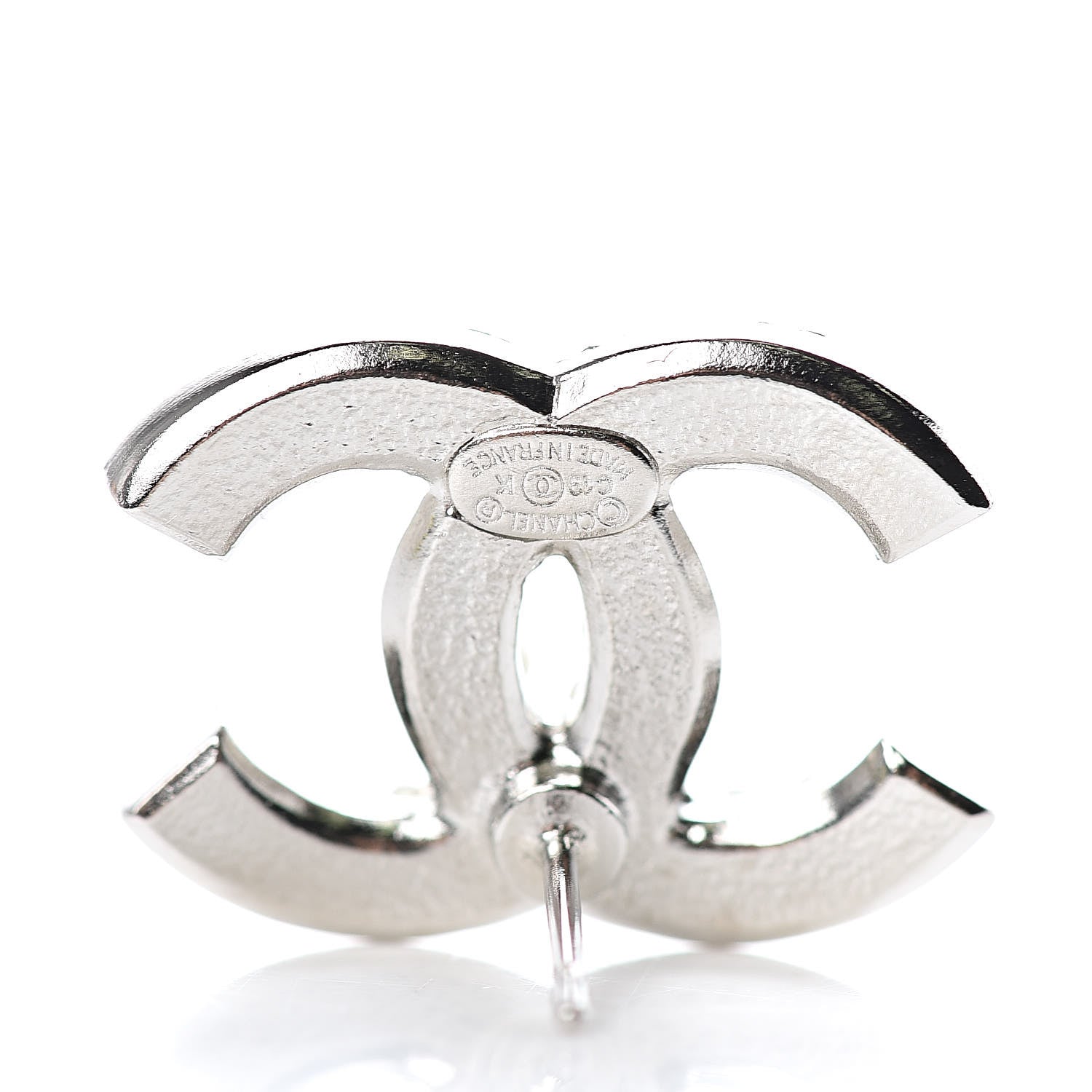 Chanel Pearl Crystal CC Snow Palace Earrings Silver 4 of 5