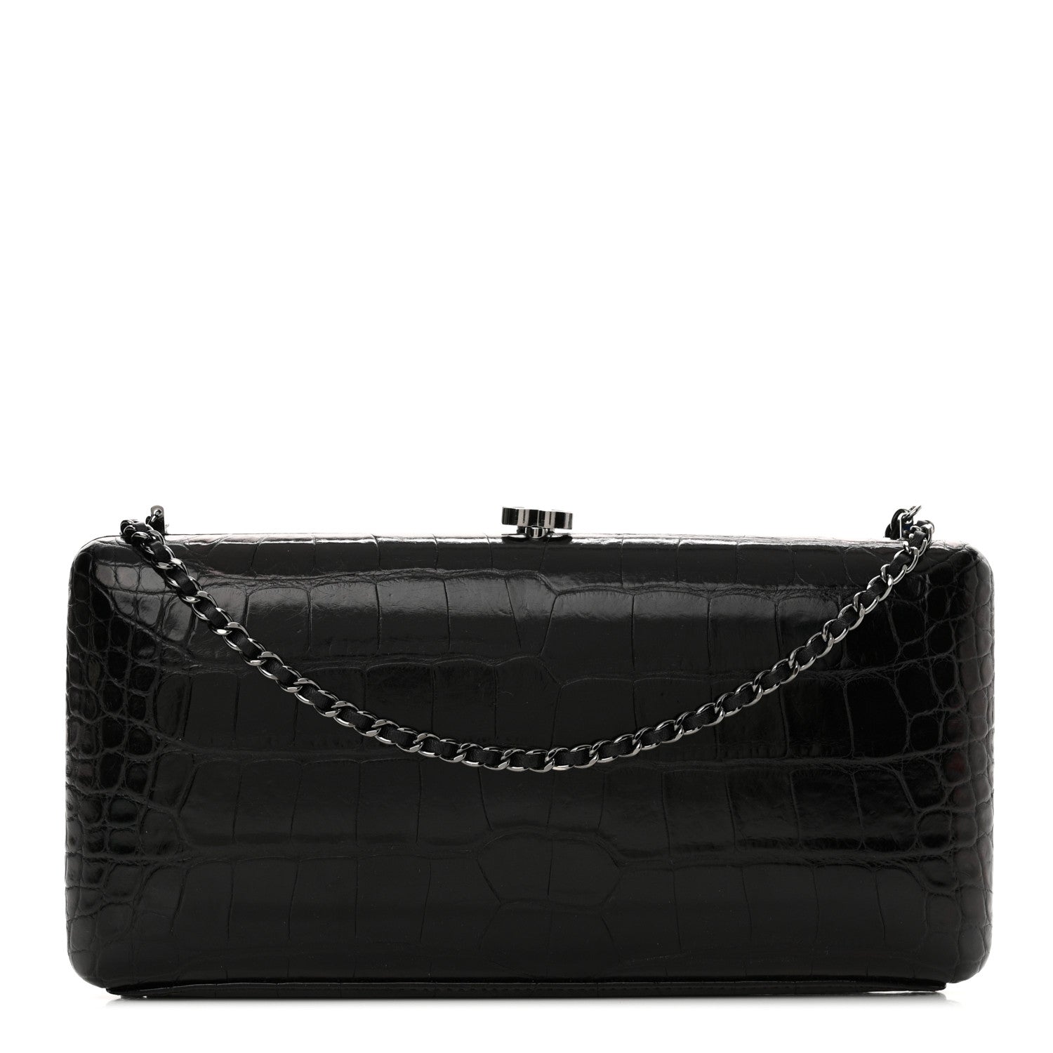Chanel Alligator Chain Clutch Black 1 of 13