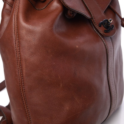 Chanel Calfskin Drawstring Backpack Brown 17 of 20