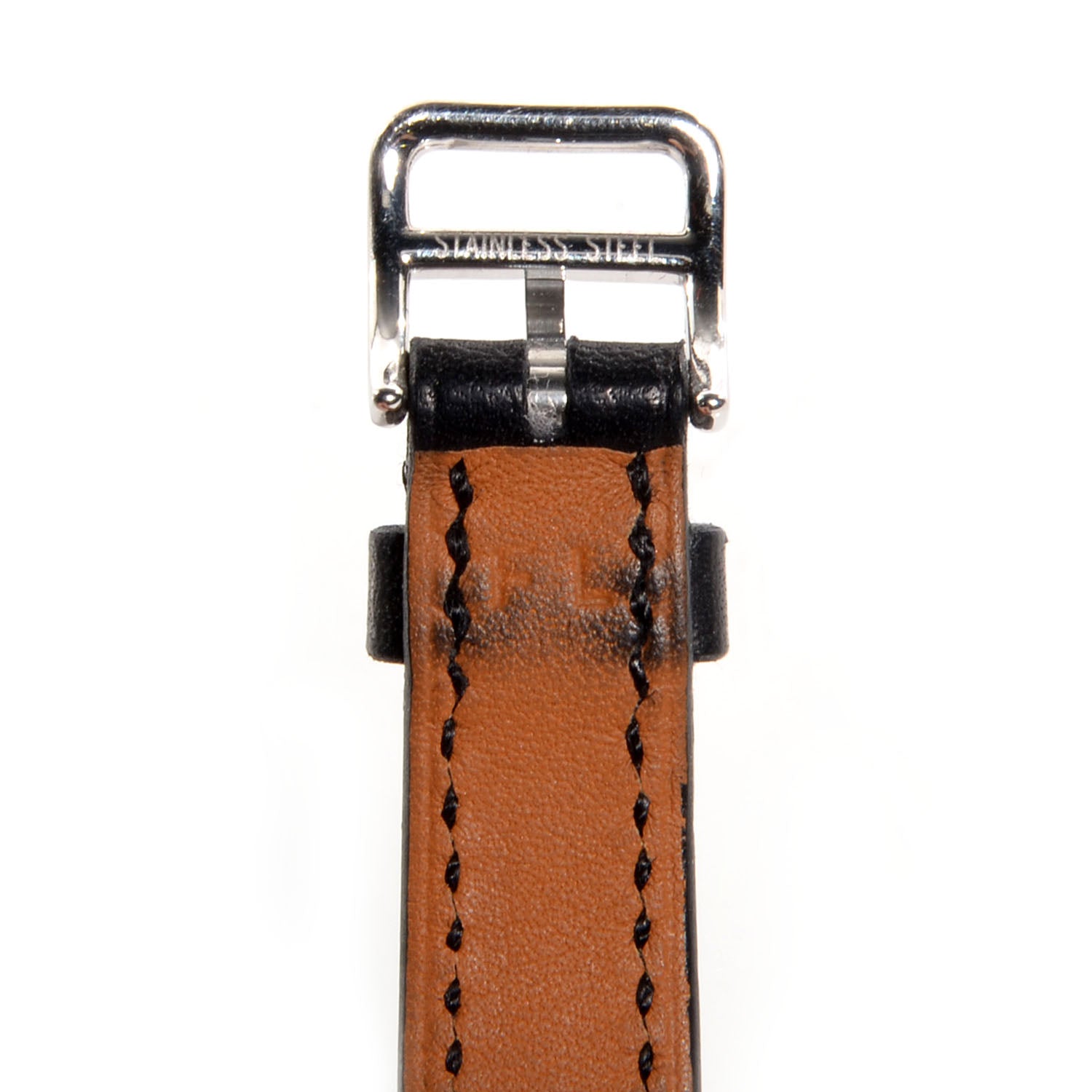 Hermes Stainless Steel Barenia 20mm Cape Cod Double Tour Deux Zones Quartz Watch Noir 6 of 9