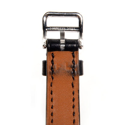 Hermes Stainless Steel Barenia 20mm Cape Cod Double Tour Deux Zones Quartz Watch Noir 6 of 9