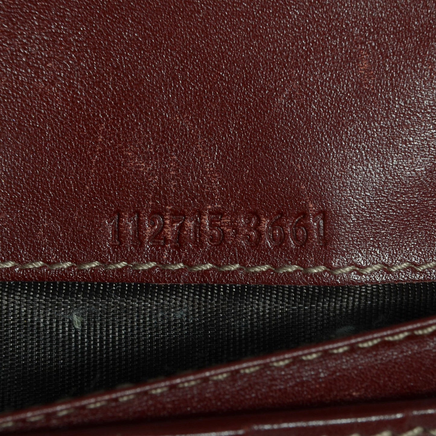 Guccissima Margaux Calfskin Metal Bar Continental Flap Wallet Dark Red