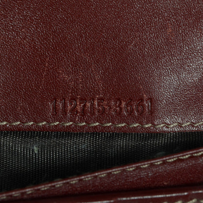 Gucci Guccissima Margaux Calfskin Metal Bar Continental Flap Wallet Dark Red 7 of 8