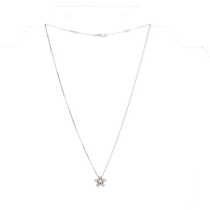Van Cleef & Arpels 18K White Gold Diamond Socrate One Flower Pendant Necklace 3 of 9