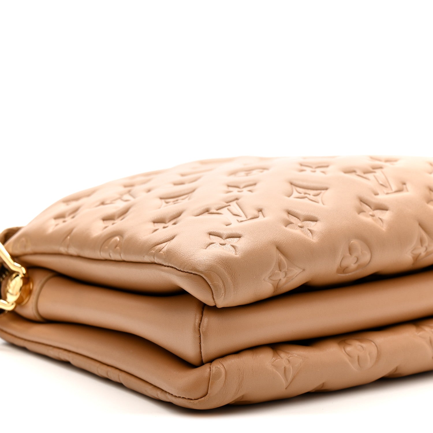 Louis Vuitton Lambskin Embossed Monogram Coussin PM Camel 10 of 11