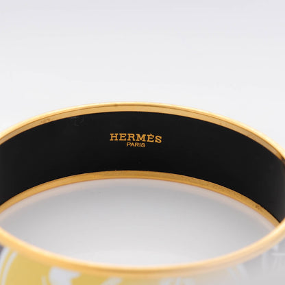 Hermes Enamel Printed Wide Ex Libris Bracelet 70 3 of 5
