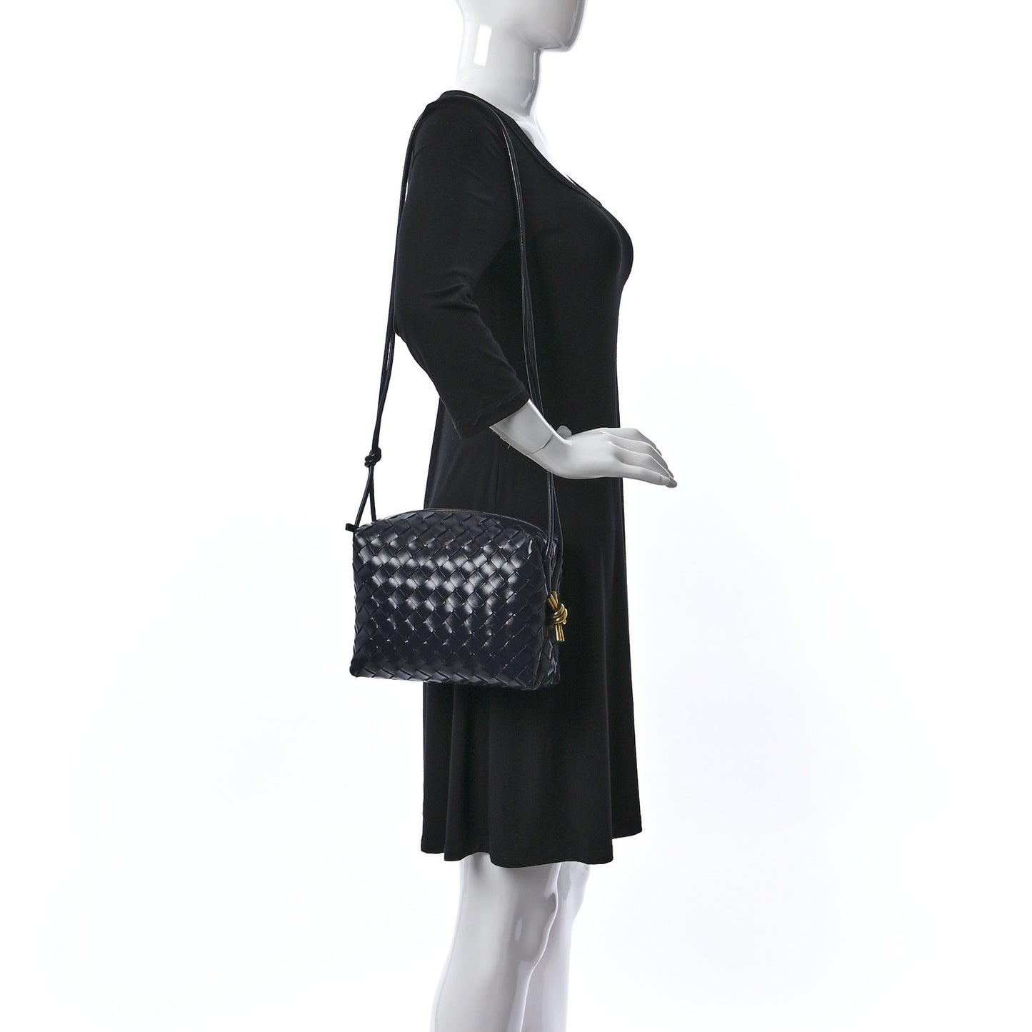 Nappa Intrecciato Metallic Knot Mini Loop Bag Space