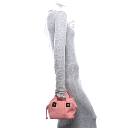Chanel Caviar Square Stitched Bowler Pink 2 of 13
