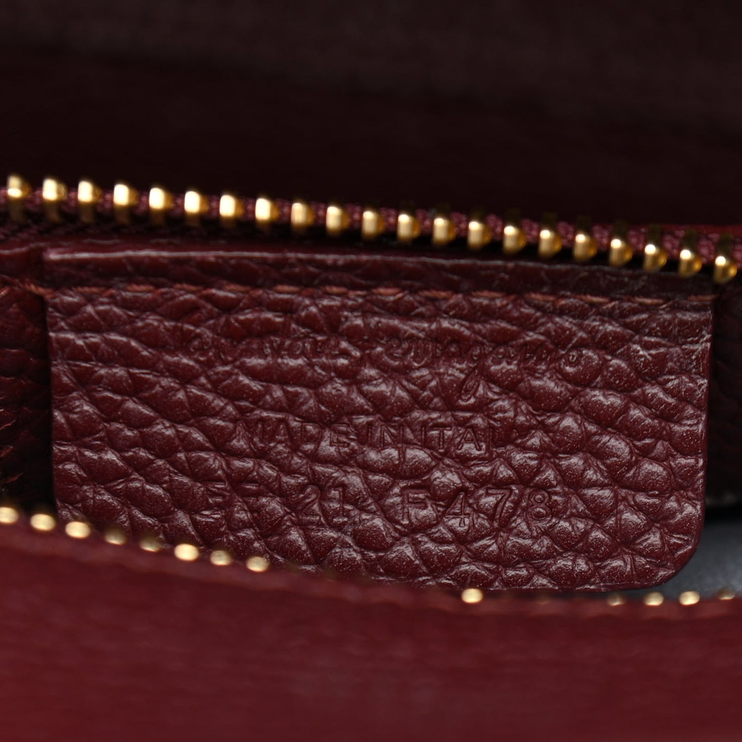 Hammered Calfskin Double Handle Small Amy Tote Red