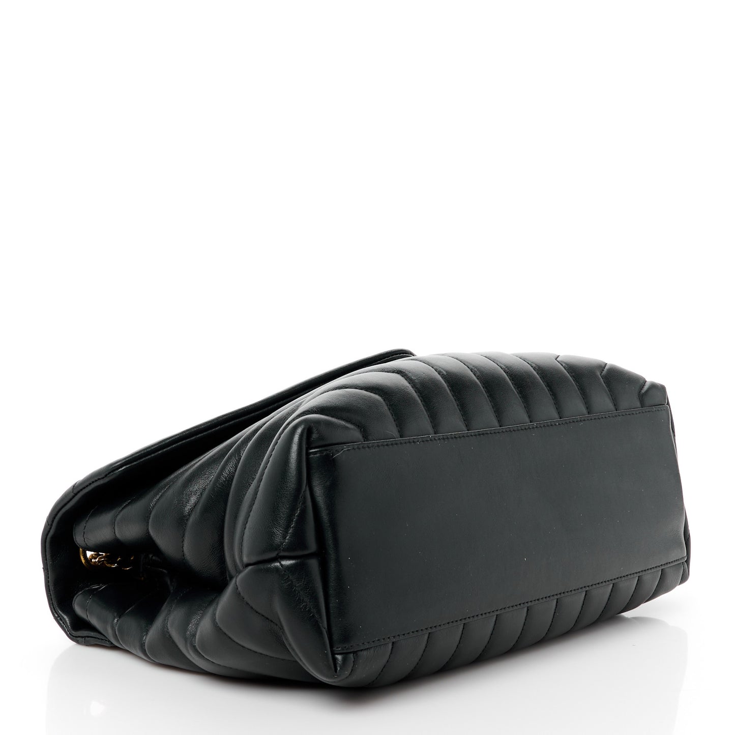 Calfskin Y Quilted Monogram Medium Loulou Chain Satchel Black