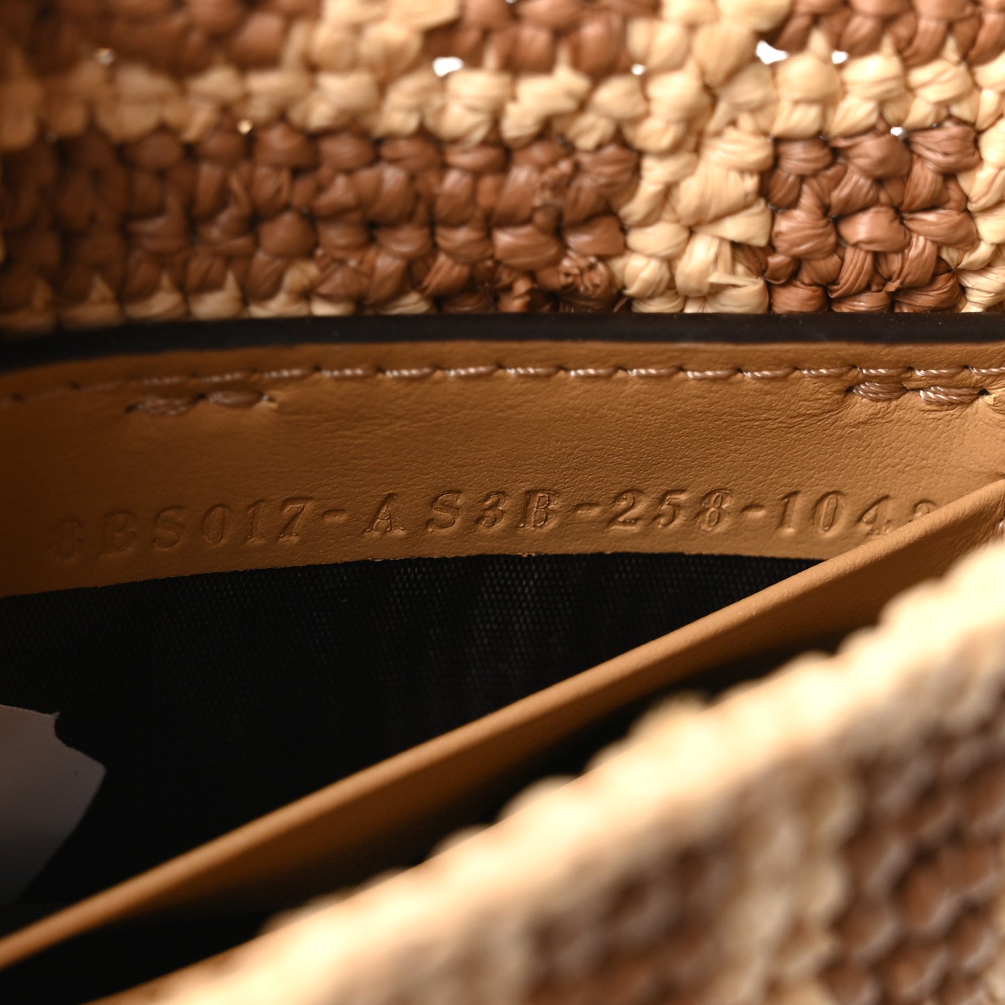 Raffia FF Mini Baguette Beige
