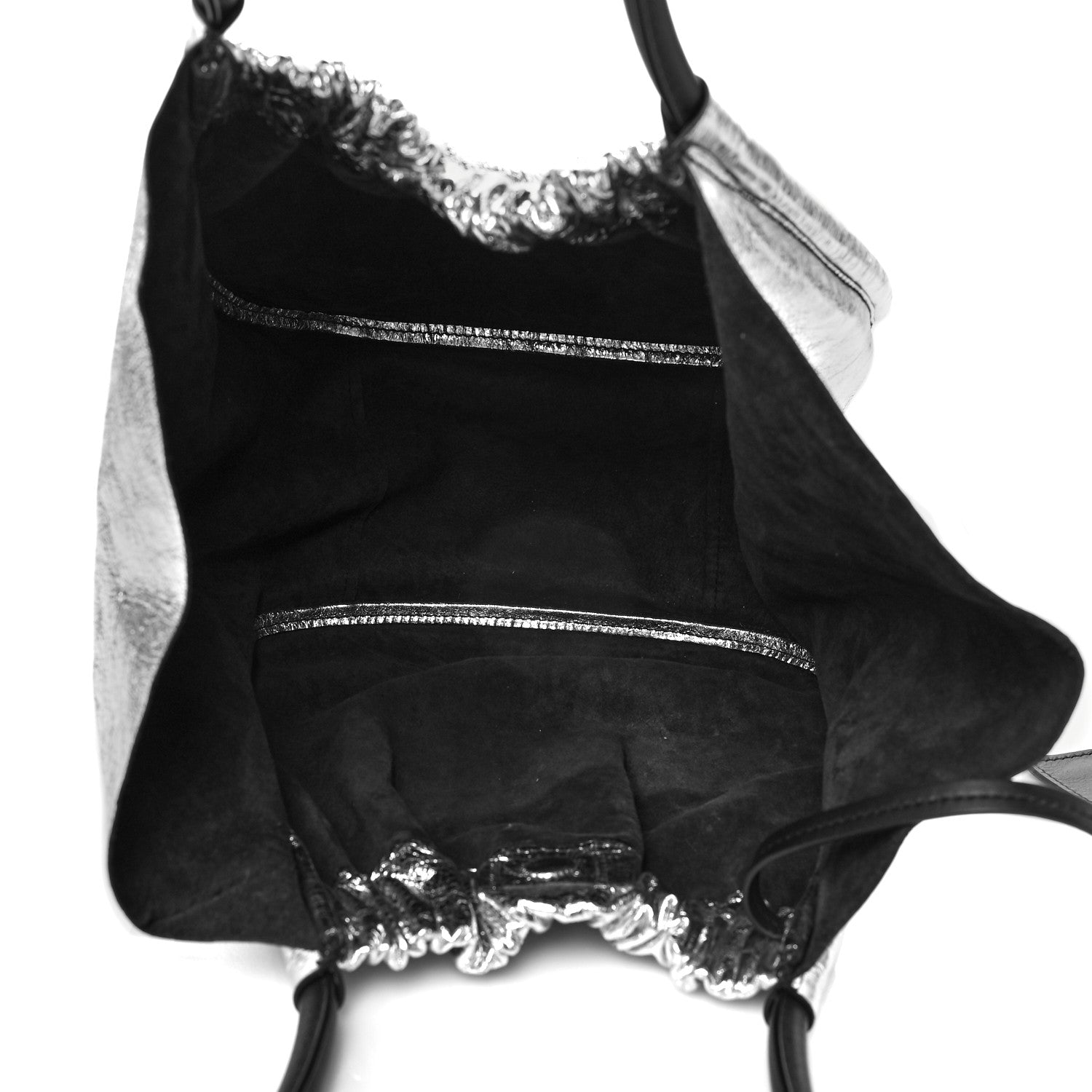 Proenza Schouler Metallic Calfskin Large Ruched Tote Silver 5 of 10