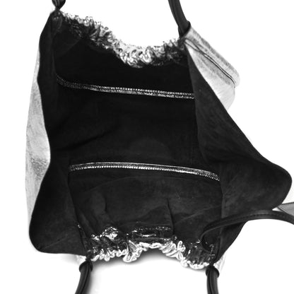 Proenza Schouler Metallic Calfskin Large Ruched Tote Silver 5 of 10