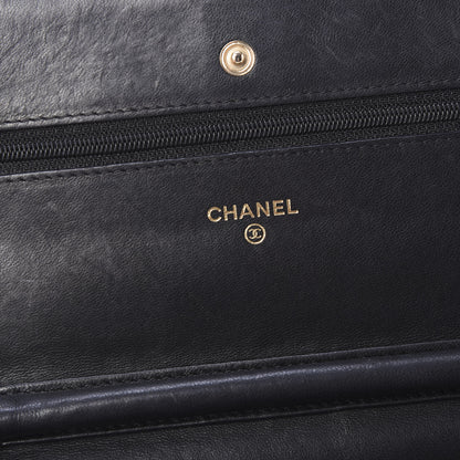 Chanel Lambskin Quilted Wallet On Chain WOC Black 8 of 10