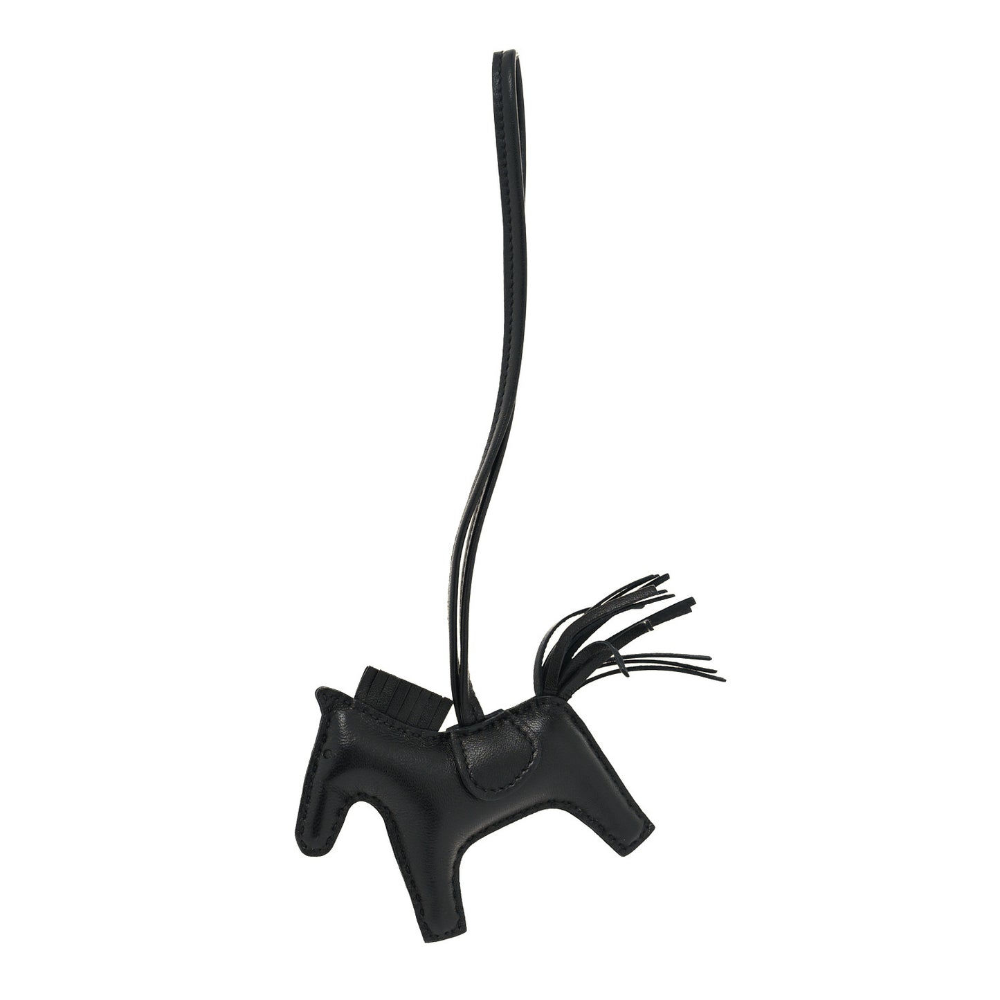 Milo Lambskin Grigri Rodeo Horse Bag Charm PM So Black