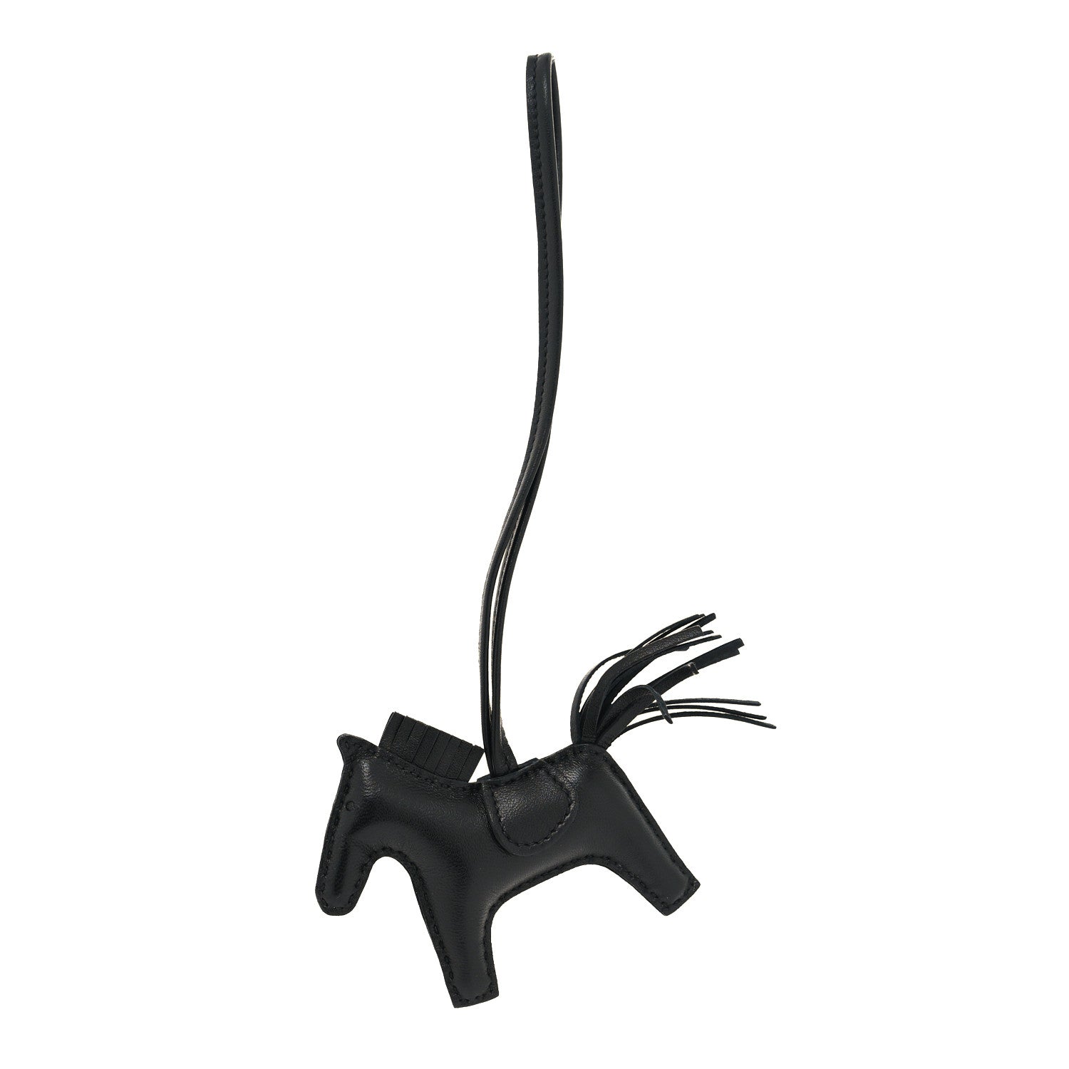 Hermes Milo Lambskin Grigri Rodeo Horse Bag Charm PM So Black 1 of 3
